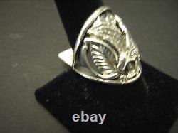 Size 12 Harley Davidson Style Eagle Bikers Sterling Silver Custom Made Navajo