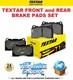 TEXTAR FRONT + REAR BRAKE PADS SET for FORD TRANSIT CUSTOM Bus 2.2 TDCi 2012-on