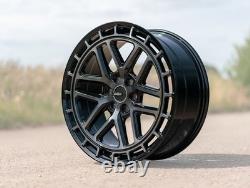 TRANSIT CUSTOM MK2 CALIBRE CV3 6x120 SATIN BLACK ALLOY WHEELS & 255/35/20 TYRES