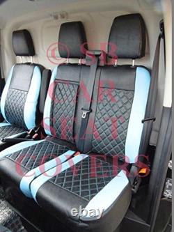 To Fit A Ford Transit Custom Van, 2015, Seat Covers, Black / Blue Diamond