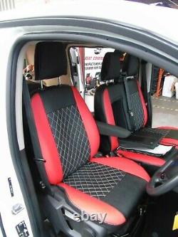 To Fit A Ford Transit Custom Van, 2016, Seat Covers, Crimson Red Diamond