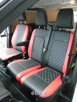 To Fit A Ford Transit Custom Van, 2016, Seat Covers, Crimson Red Diamond