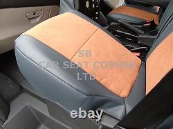 To Fit A Ford Transit Custom Van, Seat Covers, 2007, Leatherette / Tan Suede