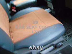 To Fit A Ford Transit Custom Van, Seat Covers, 2007, Leatherette / Tan Suede