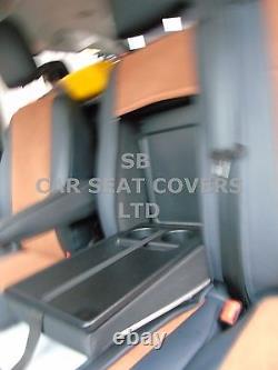 To Fit A Ford Transit Custom Van, Seat Covers, 2007, Leatherette / Tan Suede