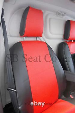 To Fit A Ford Transit Custom Van Seat Covers- 2013, Poppy Red Leatherette