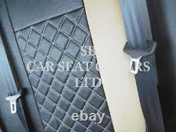 To Fit A Ford Transit Custom Van, Seat Covers, 2014, Beige / Bk Bentley Diamond