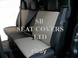 To Fit A Ford Transit Custom Van Seat Covers- 2014, Sport, Biege/blk Leatherette