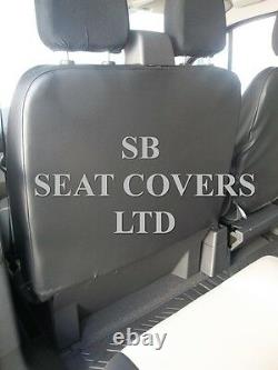 To Fit A Ford Transit Custom Van Seat Covers, 2015, Biege/ Black Leatherette