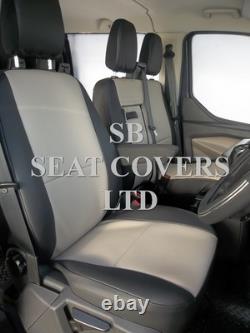 To Fit A Ford Transit Custom Van Seat Covers- 2016, Mr, Biege/black Leatherette