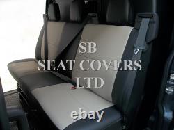 To Fit A Ford Transit Custom Van Seat Covers- 2016, Mr, Biege/black Leatherette