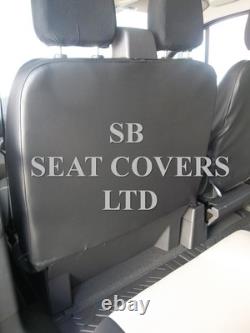 To Fit A Ford Transit Custom Van Seat Covers- 2016, Mr, Biege/black Leatherette