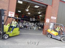 To Fit A Ford Transit Custom Van Seat Covers- 2016, Mr, Biege/black Leatherette