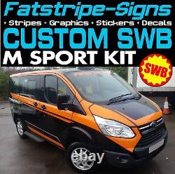 To fit FORD TRANSIT CUSTOM SWB M SPORT GRAPHICS STICKERS DECALS STRIPES CAMPER