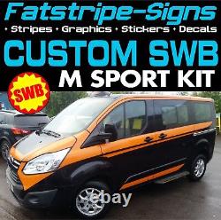 To fit FORD TRANSIT CUSTOM SWB M SPORT GRAPHICS STICKERS DECALS STRIPES CAMPER