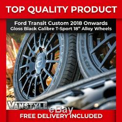 Transit Custom 2018 Calibre T-sport Gloss Black Load Rated 5x160 18 Alloy Set