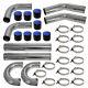 Universal 8 PCS 3.0 76mm Turbo Intercooler Pipe Kit + Silicone Hose Clamps BK